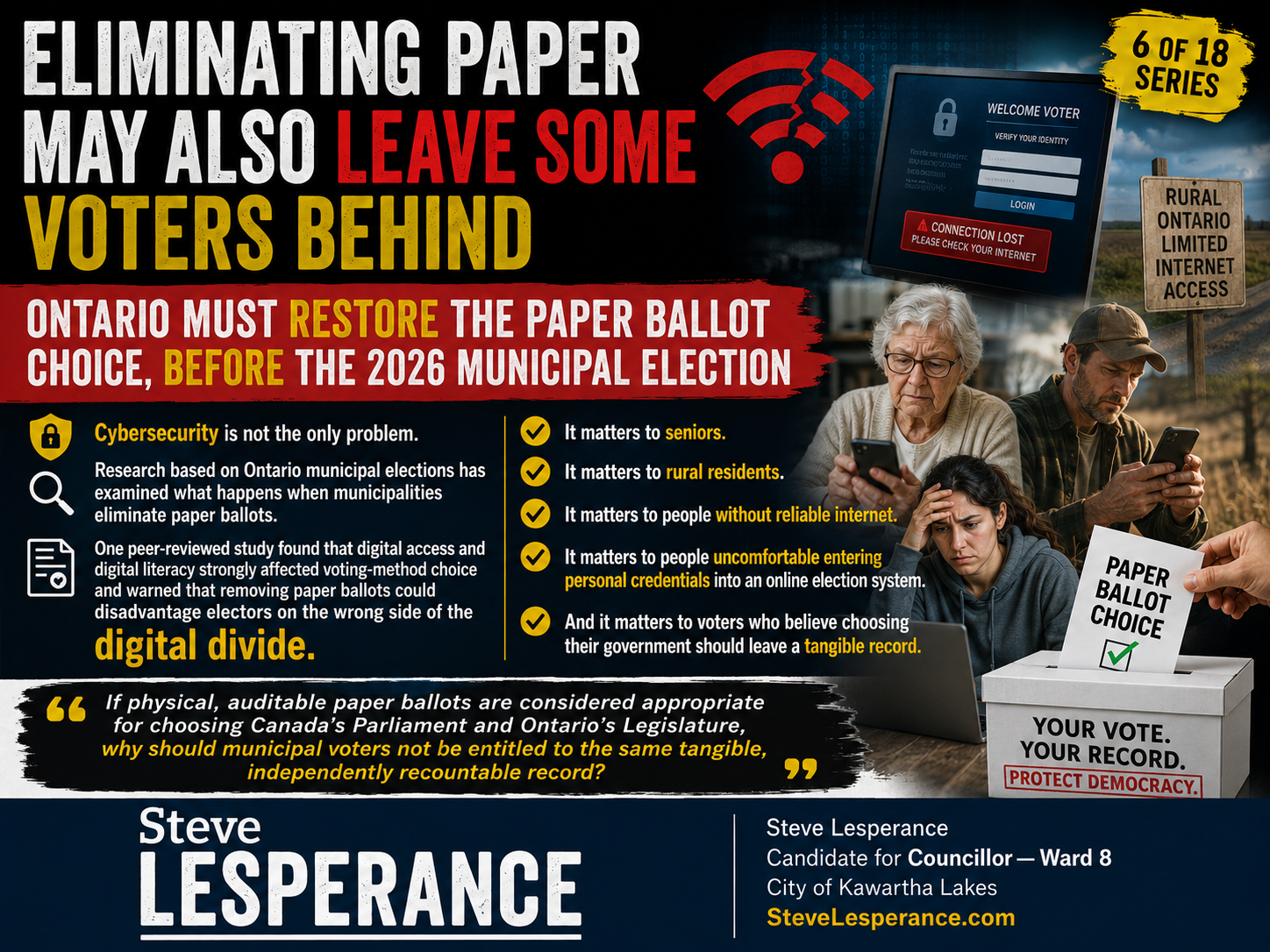 ELIMINATING PAPER MAY ALSO LEAVE SOME VOTERS BEHIND