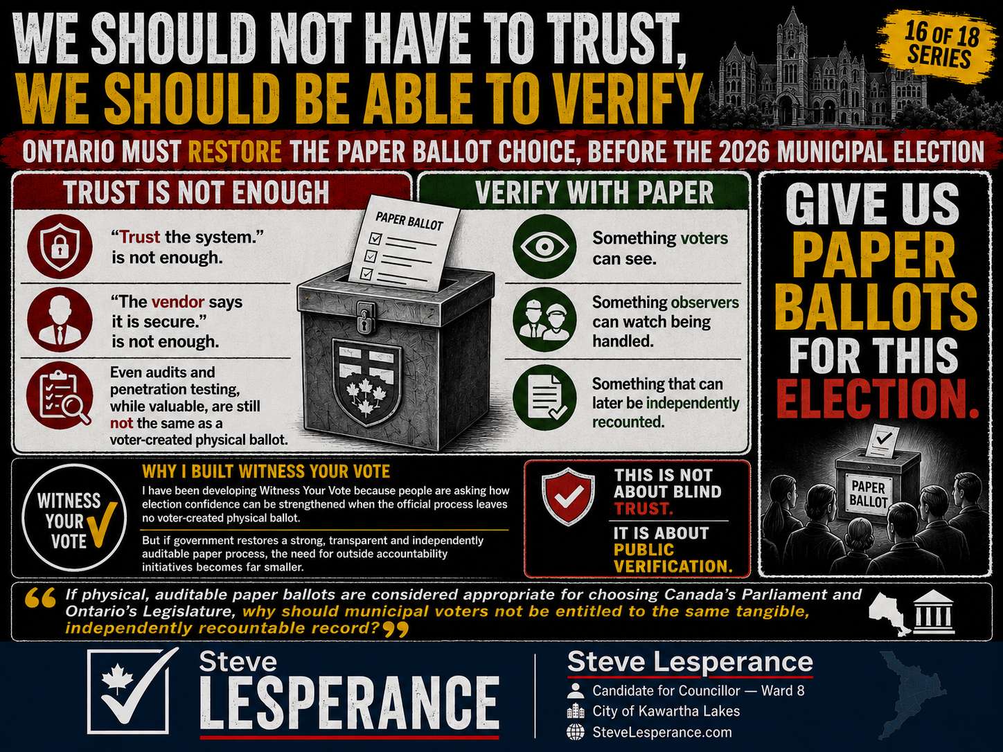WE SHOULD NOT HAVE TO TRUST,  WE SHOULD BE ABLE TO VERIFY