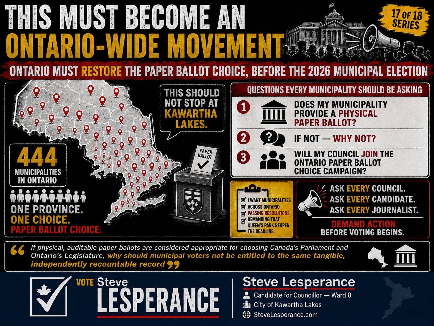 THIS MUST BECOME AN ONTARIO-WIDE MOVEMENT